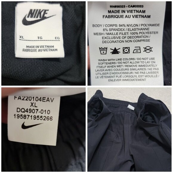 Nike Mens Black Drawstring‎ Shorts With Pockets Elastic Waist Mesh Lined Size XL - Picture 7 of 10